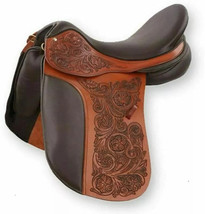 STG All Event Premium tooled Leather Jumping English Riding Horse Saddle Tack - £357.91 GBP+