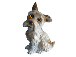 c1930 Karl Scheidig German Porcelain Scottie Dog Perfume Lamp with glass eyes - $267.30