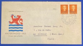 ZAYIX 1953 Netherlands B248 / Mi 606 / NVPH E12 FDC Flood Relief semipostal pair - £3.99 GBP