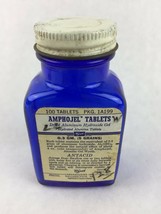 Vintage Pharmacy Medicine Amphojel Tablets Antacid Wyeth Blue Bottle - $37.40