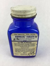 Vintage Pharmacy Medicine Amphojel Tablets Antacid Wyeth Blue Bottle - £29.30 GBP