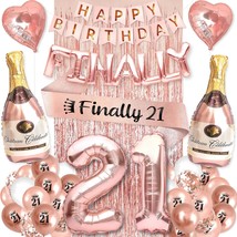 21St Birthday Party Decorations For Her Rose Gold Supplies Big Set With Birthday - £21.78 GBP