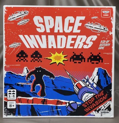 Space Invaders A Co-Op Dexterity Board Game Taito Taitronics Buffalo Games - $10.39