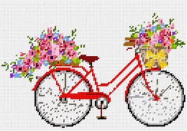Pepita Needlepoint Canvas: Bicycle Flowers, 10&quot; x 7&quot; - £39.11 GBP+