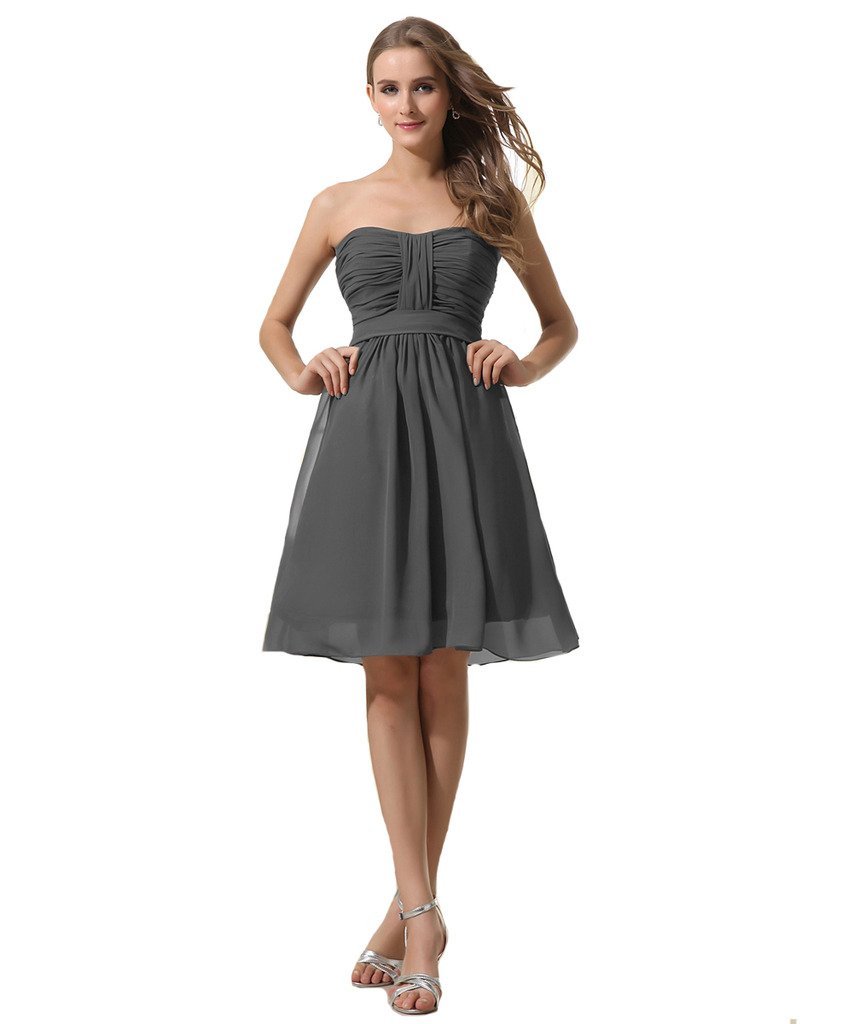Kivary Women's Short Knee Length Bridesmaid Dresses A Line Beach Grey US 18W