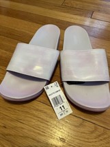 Adidas Women&#39;s Adilette Comfort Dash Gray Clear Lilac White Slides FZ4878 Sz 11 - $19.23
