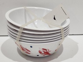 Tommy Bahama Melamine Lobsters Picnic Bowls Set Of 6 NWT - £20.23 GBP