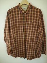 LL Bean Red + Khaki Plaid 100% Soft Cotton Casual Long Sleeve Shirt XL R... - £19.46 GBP