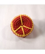 VINTAGE Hacky Sack Footbag Woven Peace Sign red yellow knit hackysack to... - $9.60 CAD
