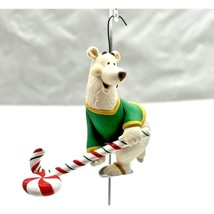 Vintage Hallmark &quot;North Pole Star&quot; Polar Bear Playing Ice Hockey Ornament 1999 - £9.64 GBP