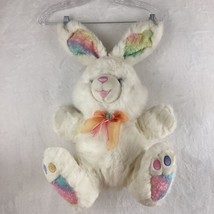 Dan Dee Easter Bunny Rabbit Plush Stuffed Animal Rainbow Tie Dye Feet &amp; Ears 22&quot; - £10.29 GBP