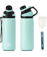 Insulated Wide Mouth Water Bottle 20oz Vacuum Double Wall Stainless Stee... - £31.09 GBP