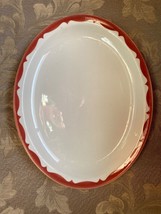 Mayer China Platter, oval, white with rose edge &quot;259&quot; VTG 1950&#39;s USA - £10.99 GBP