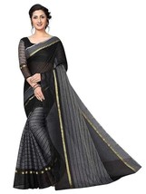 Cotton Silk saree With blouse piece (Rustam Black) sari - £1.56 GBP