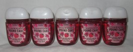 Bath &amp; Body Works PocketBac Hand Gel Lot Set of 5 STRAWBERRY POUND CAKE - £13.93 GBP