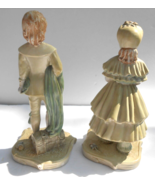 Victorian Chalkware Sundays Child Figurine Girl Boy Signed 738 735 man w... - £34.88 GBP