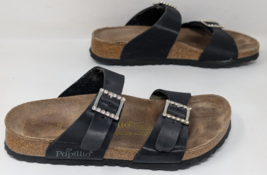 Birkenstock Papillio Sydney Black Rhinestone 2 Strap Sandals EU 38 US 7 - £30.92 GBP