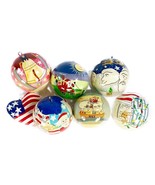 Bloomingdales Set of 8 Hand Painted  America Theme Flag Santa Ornaments ... - $369.50 MXN