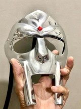 MF Doom Mask Gladiator Mad-Villain 18G Steel Silver Face Armor Elmetto m... - $39.83