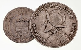 1930 Panama plein De 2 Pièces (1/4 Et 1/2 Balboa) En VF État - £43.35 GBP