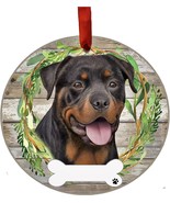 Rottweiler Dog Wreath Ornament Personalizable Christmas Holiday Decoration - £11.33 GBP