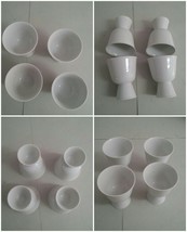 Set of 4 White Ceramic Egg Cups - £12.57 GBP