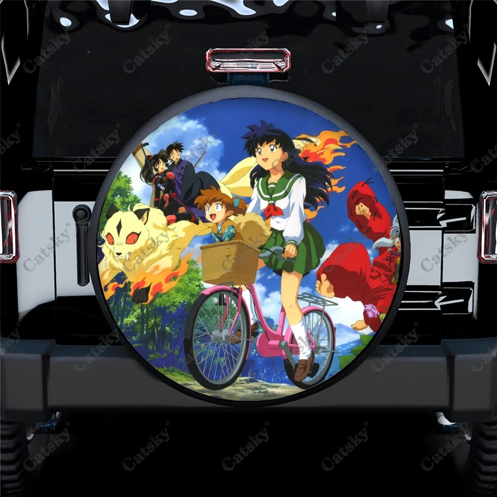 Custom Car Accessories Spare Tire Protect Cover, Anime Lnuyasha Universal Wheel - £23.74 GBP