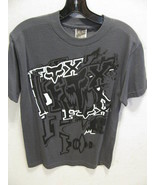 FOX MEN&#39;S GUYS GREY GRAY TEE T-SHIRT W/ BLACK/WHITE MULTI LOGO STETCH NE... - £14.13 GBP