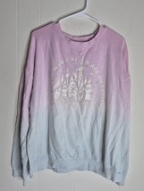Disneyland Sweatshirt Women XL Pink/Blue Glitter Castle Happiest Place O... - $291.49 MXN