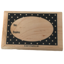 Stampin Up Rubber Stamp To From Gift Tag Card Making Polka Dots Oval Present - £3.90 GBP