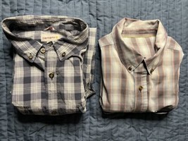 Lot X2 Carhartt Short Sleeve Button Down Shirts Men’s Size 2XL Plaid - $24.75