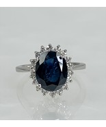 Vintage 14K White Gold Blue Sapphire Diamond Ring - $6,750.00