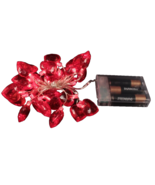 Lights Heart Valentines Day Decor 25 LED Cut Red Fairy String Battery Ho... - $17.99