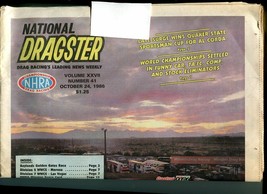NATIONAL DRAGSTER-OCT 24 1986-NHRA-CASTROL GTX FALLNATIONALS CHAMPIONS VG - £27.10 GBP