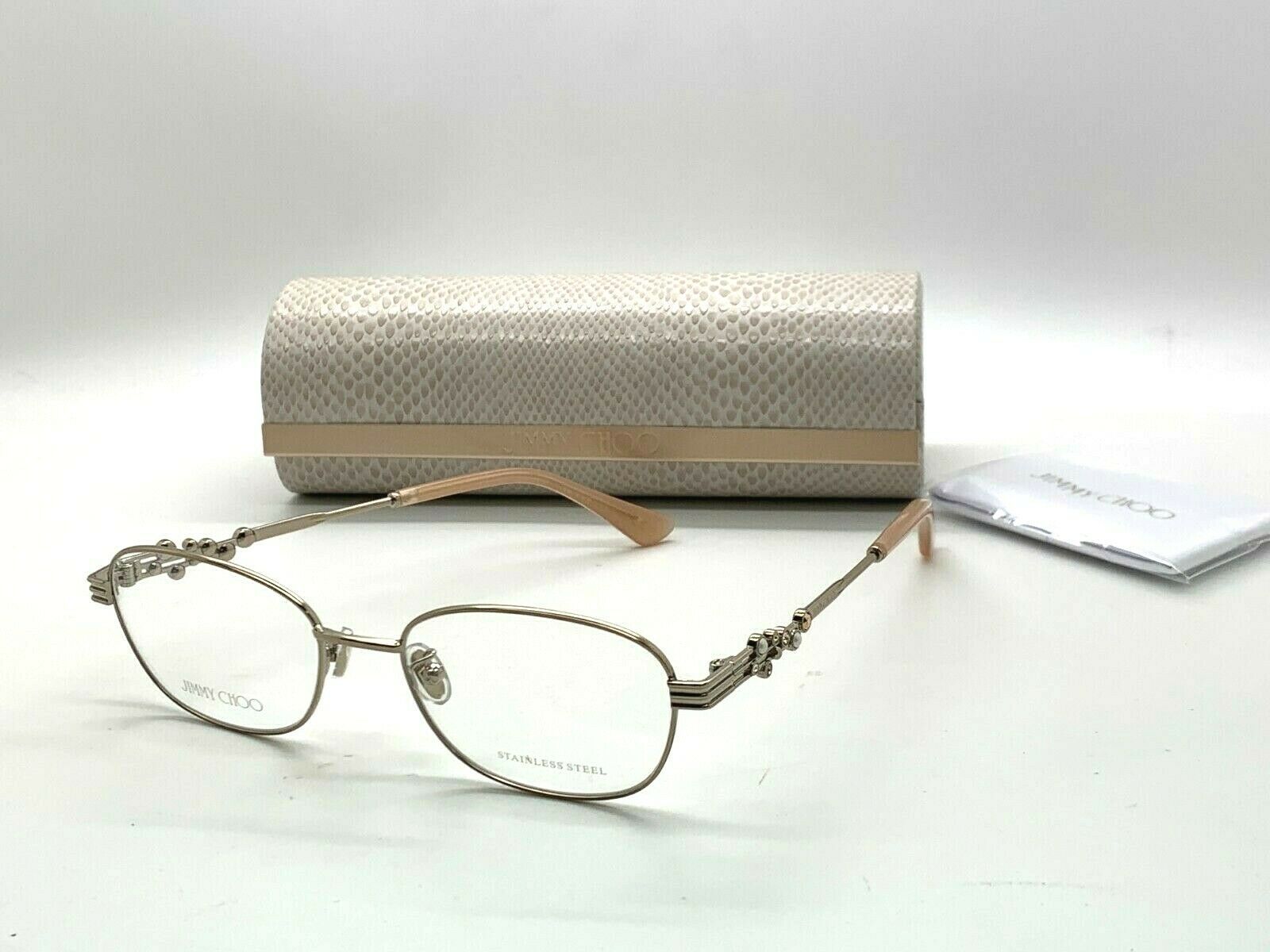 JIMMY CHOO Eyeglasses JC 222/F 35J  SILVER/PINK 53-16-140MM ITALY CASE& CLOTH - £53.36 GBP