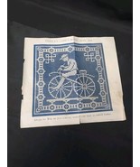 Original 1878 Victorian Bicycle Bike Needlepoint Design Godey&#39;s Lady&#39;s Book - $351.43 MXN