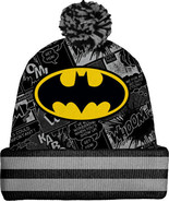 Batman 20395 Pom Pom Comic Book Beanie Hat Polyester Acrylic Adult One Size - £14.22 GBP