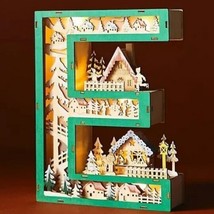 Anthropologie Monogram Wonderland Light-Up Scene Christmas Letter E NEW - £75.17 GBP