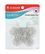 Singer Quiltpro Curved Safety Pins In Flower Case-Size 2 75/Pkg - £19.43 GBP