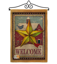 Welcome Winter Farm Burlap - Impressions Decorative Metal Wall Hanger Garden Fla - $33.97