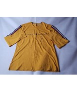 Tommy Hilfiger T-Shirt Adult XXL Yellow Spellout Logo Crew Neck Long Sle... - £15.60 GBP