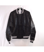 Auburn Sportswear Black Bomber Jacket Blank Mens XL Shiny Vintage - £26.90 GBP