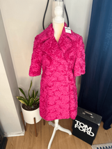 MOSCHINO COUTURE Long Faux Teddy Fur Jacket, Italian, FUCHSIA, Size 4, NWT - $13,036.17 MXN