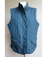 Talbots L Teal Quilted Button Front Fleece-Lined Vest - £15.61 GBP