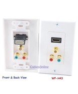 Hdmi &amp; 2-Rca + F-Connector A/V Wall-Plate, White Wp-H43 - £24.35 GBP