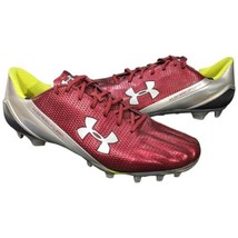 Mens Size 14 UNDER ARMOUR SPEEDFORM Football Cleats Burgundy Silver Red ... - £99.55 GBP