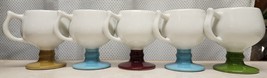 5 MCM Caribe Puerto Rico Vintage 60&#39;s Footed Coffee Espresso Cups Mugs Colorful - £39.43 GBP