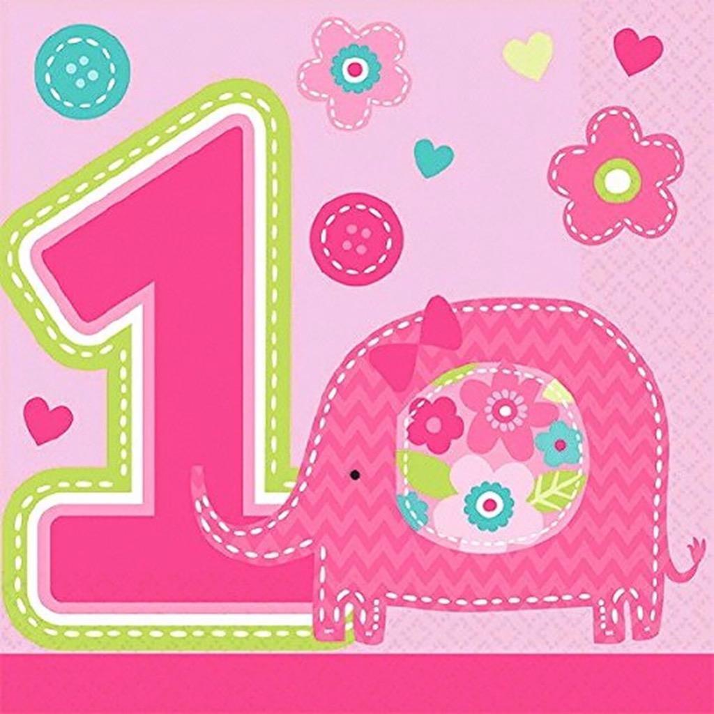 One Wild Girl 1st Birthday Dessert Napkins Party Tableware Supplies 16 C... - $2.59