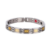 MagneticBracelet Women Stainless Steel Chain Link Gold Foil Bracelet Germanium B - £18.35 GBP