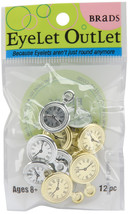 Eyelet Outlet Shape Brads 12/Pkg Pocket Watches - $13.59